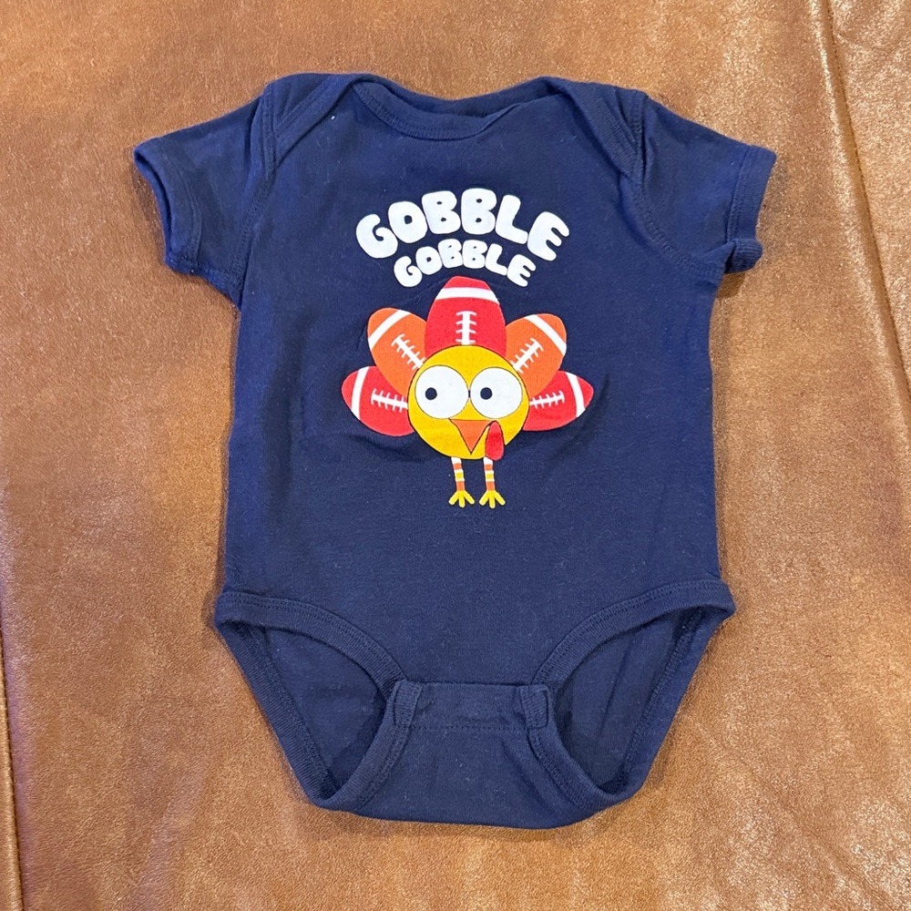 Navy Blue Gobble Gobble Kids One Piece